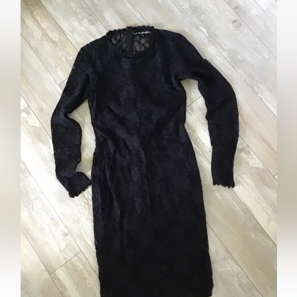 For Love & Lemons Black Lace Dress Sheer Zips Up In Back Small